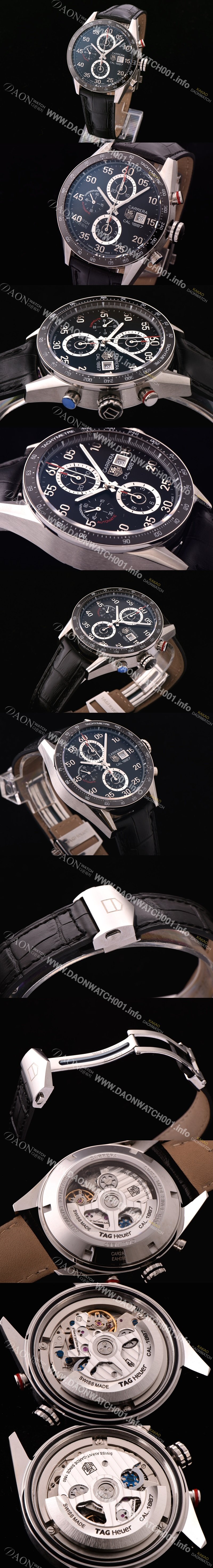 미러급 태그호이어 남성용 까레라 크로노그래프 블랙 다이얼 TAG0440 Ⅳ