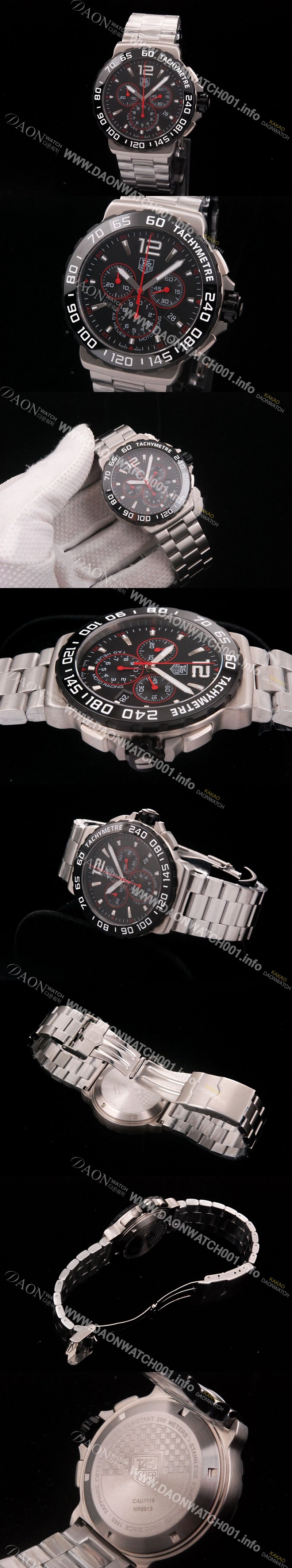 미러급 태그호이어 남성용 포뮬러 모토레이싱 크로노 블랙 다이얼 F1 TAG4211 Ⅳ