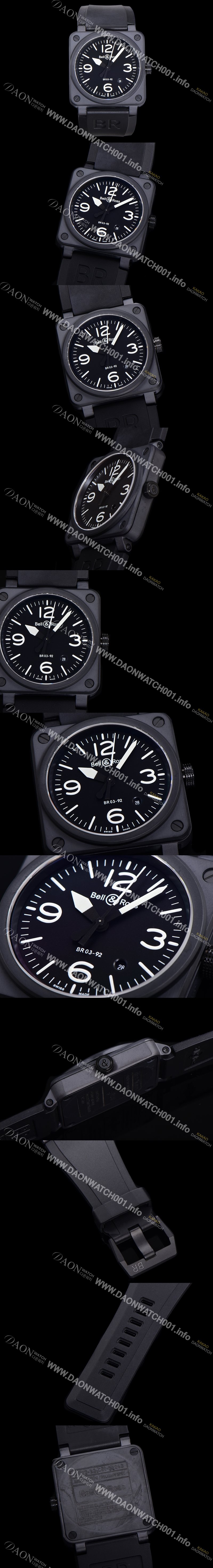 미러급 벨엔로즈 남성용 BR03-92 다이버 세라믹 오토매틱 9015 타입 42mm 우레탄줄 블랙 다이얼 bel80301 Ⅳ