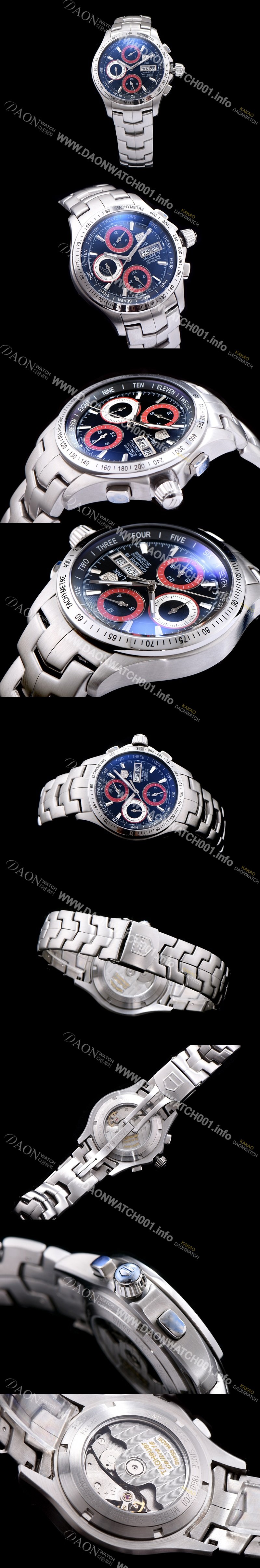 미러급 테그호이어 남성용 링크 시리즈 칼리버 16 크로노그래프 블랙 다이얼 오토매틱 무브먼트 TAG0231 Ⅳ