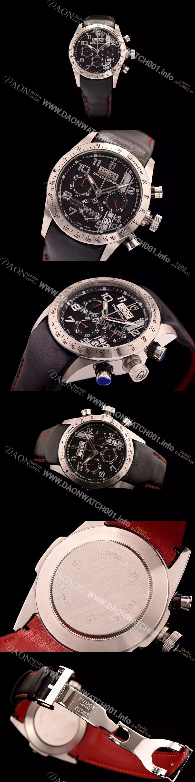 미러급 튜더 남성용 스위스 ETA 쿼츠 블랙 다이얼 TUD4242 Ⅳ