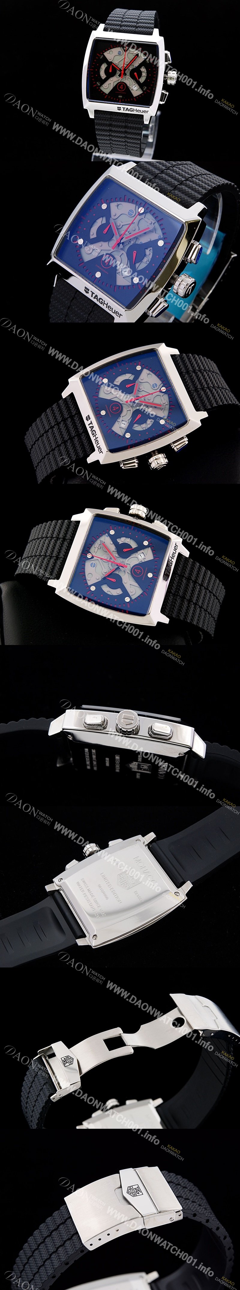 미러급 태그호이어 남성용 모나코 스위스 쿼츠 블랙 다이얼 44mm TAG4212 Ⅳ