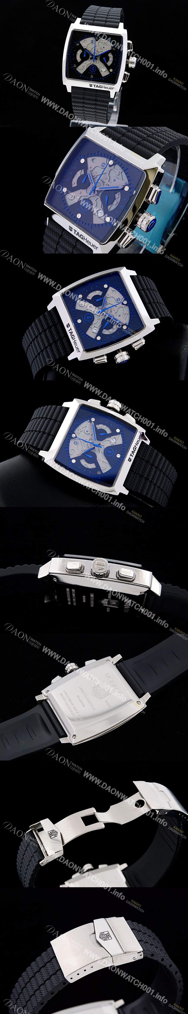 미러급 태그호이어 남성용 모나코 스위스 쿼츠 블랙 다이얼 44mm TAG4214 Ⅳ