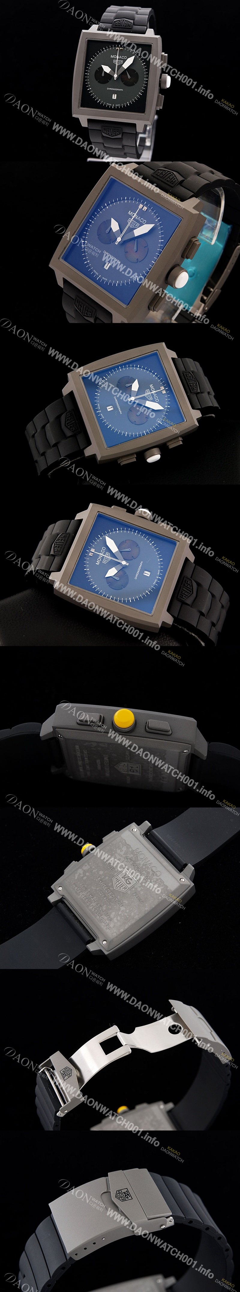 미러급 태그호이어 남성용 모나코 스위스 쿼츠 블랙 다이얼 44mm TAG4210 Ⅳ