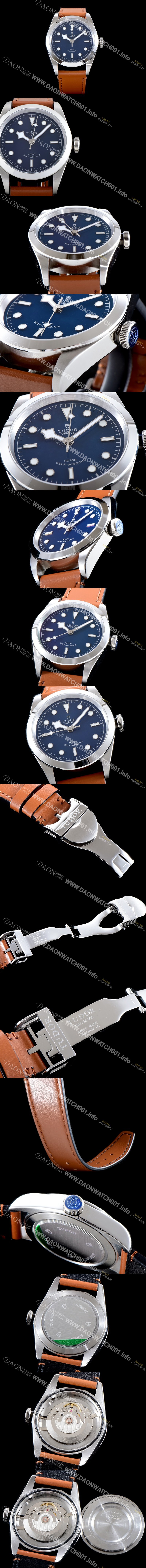 미러급 튜더 남성용 빈티지 베이지 가죽 스트랩!! 블랙 베이 M79500-0008 스노우플레이크 오리지널 동일 무브 블루 다이얼 스위스 ETA 2824-A2 오토매틱 무브먼트 TUD0334 Ⅳ