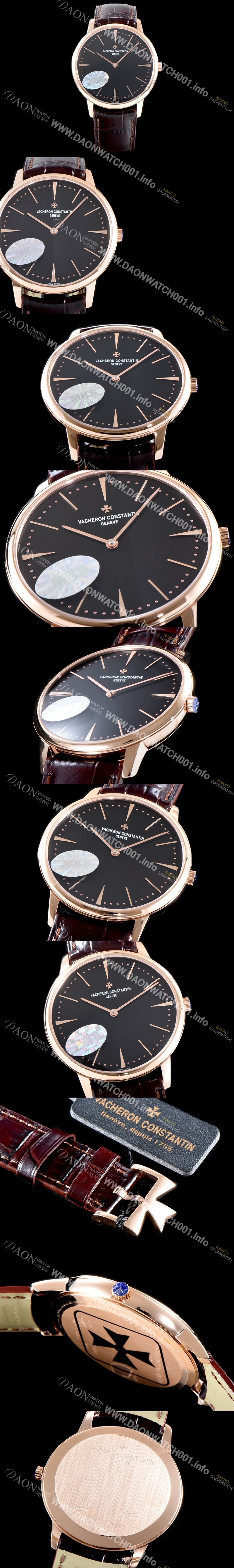 미러급 바쉐론콘스탄틴 남성용 패트리모니 81180/000R-9283 매뉴얼 와인딩 클래식 타임온리 워치!! 18K 로즈골드 케이스 블랙 다이얼 오토매틱 무브먼트 VAC0211 Ⅳ