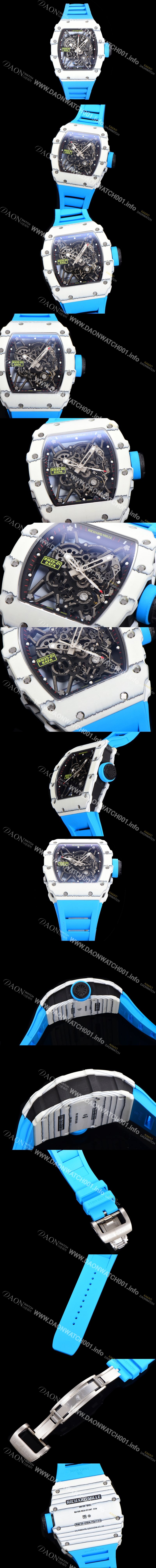 미러급 리차드밀러 남성용 RM035-01 라파 수동/기계식 무브먼트 50mm 카본 우레탄줄 스캘래톤 다이얼 ric0232 Ⅳ