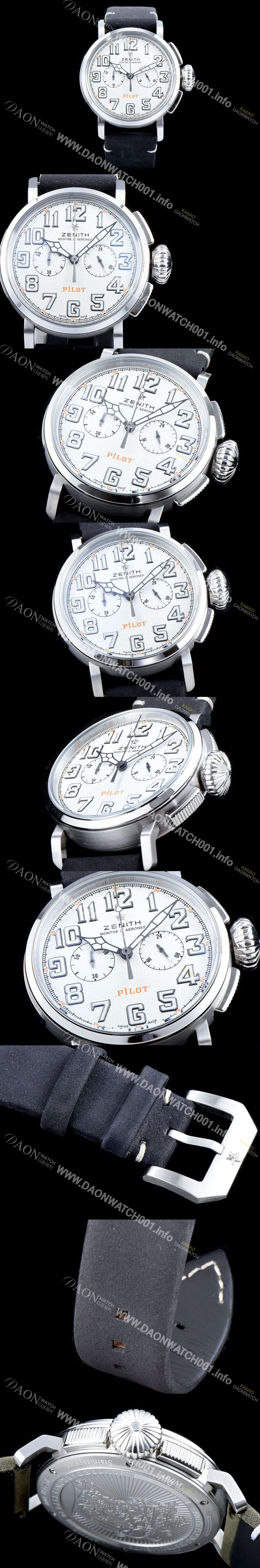 미러급 제니스 남성용 파일럿 헤리티지 타입20 11.2430.4069/21.C773 톤업!!크로노그래프 슬레이트 화이트 그랜드 다이얼 일본 수입산 쿼츠 무브먼트 ZEN4203 Ⅳ