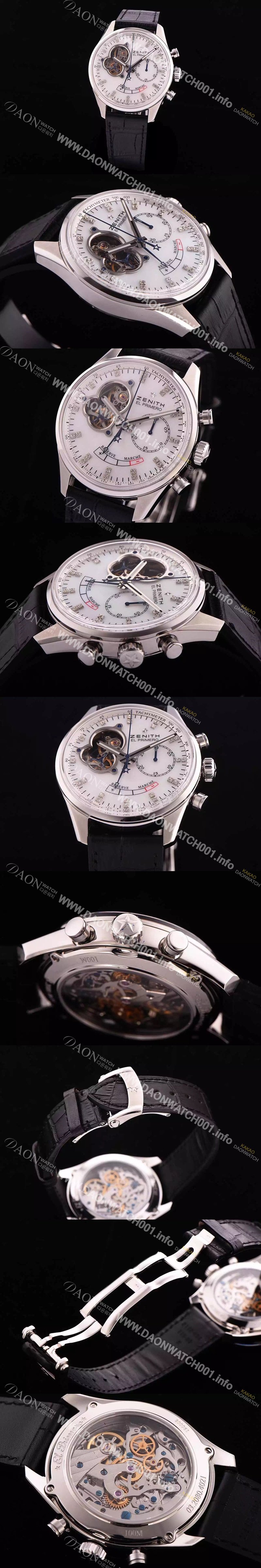 미러급 제니스 남성용 NEW 신상!!엘 프리매로 03.2080.4021/81.C714 크로노마스터 11시방향 스켈레톤 다이얼 화이트 다이얼 오토매틱 무브먼트 ZEN4213 Ⅳ