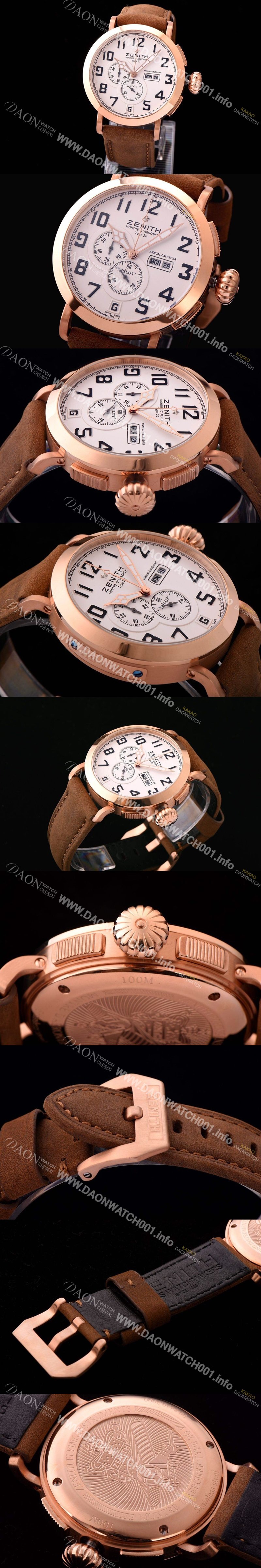 미러급 제니스 남성용 파일럿 87.2430.4054/21.C721 화이트 다이얼 오토매틱 무브먼트 ZEN4220 Ⅳ