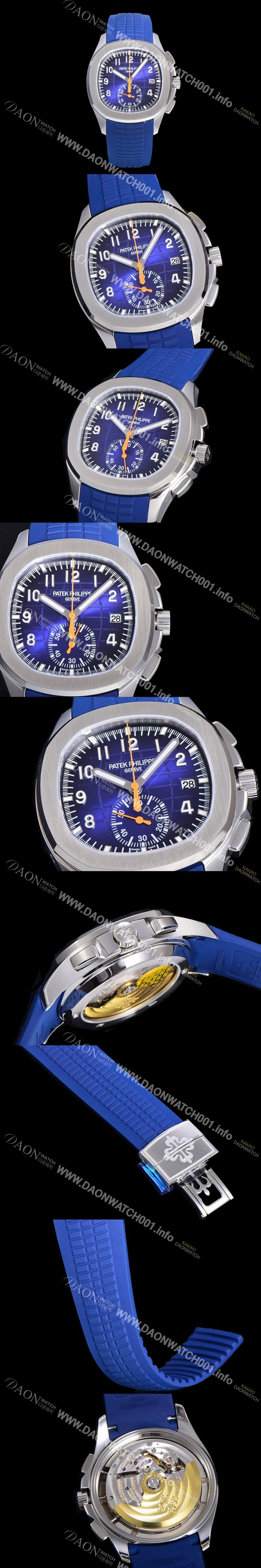 미러급 파텍필립남성용 아쿠아넛 5968A 크로노그래프 스틸 42미리 오토매틱 블루 다이얼 PAT54631 Ⅳ