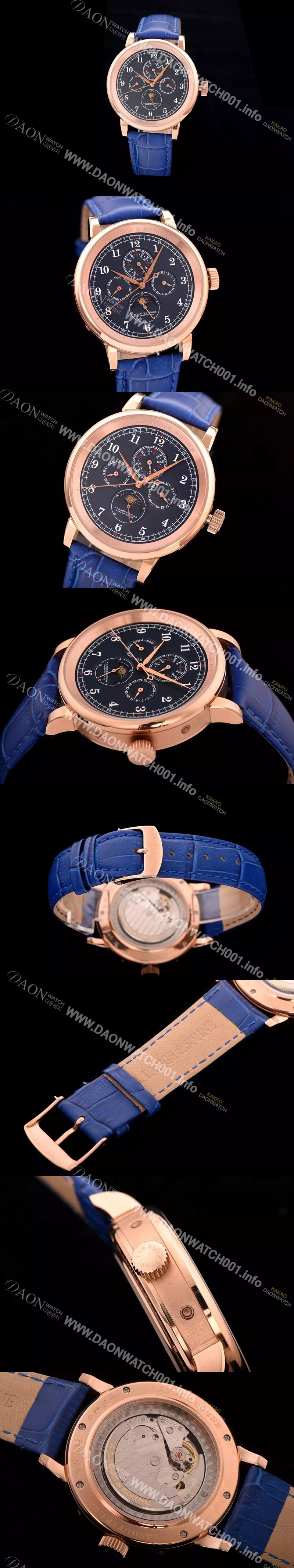 미러급 아랑게운트죄네 남성용 1815 시리즈 워치 18k 로즈골드 문페이즈 블랙 다이얼 오토매틱 무브먼트 ALS4204 Ⅳ