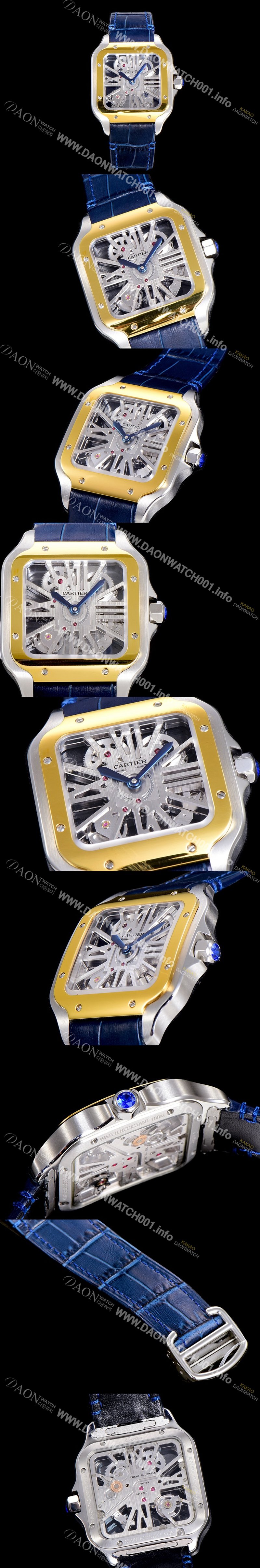 미러급 까르띠에남성용  산토스 더 까르띠에 수동/기계식 라지39.8미리 18k 옐로우골드 스켈레톤 다이얼 CAR35041 Ⅳ