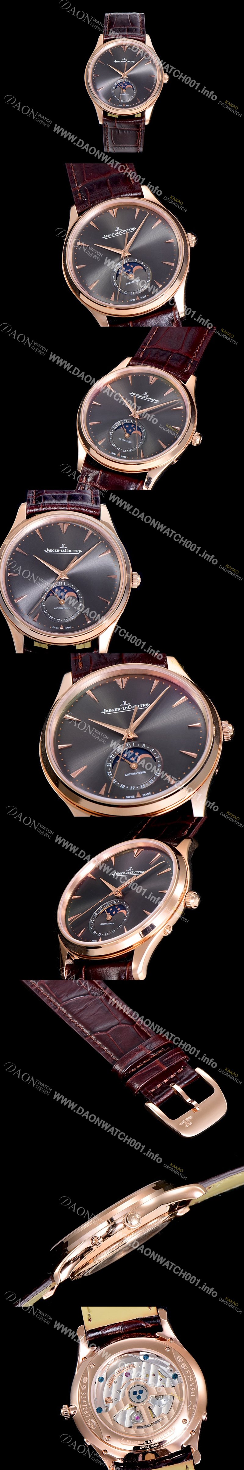 미러급 예거 르꿀르뜨남성용 마스터 울트라 씬 문페이즈 39미리 오토매틱 18K로즈골드 그레이다이얼 JAG29268 Ⅳ