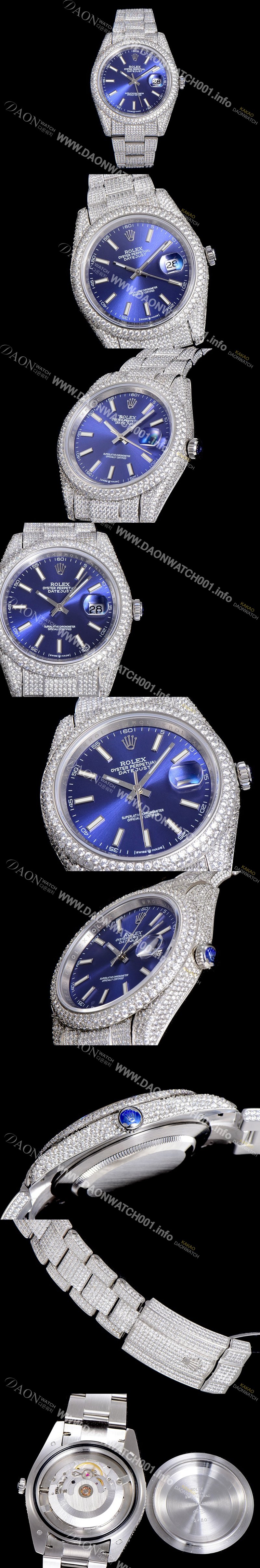 미러급 로렉스남성용 데이져스트 오토매틱 41mm 다이아몬드 블루다이얼 ROL47562 Ⅳ