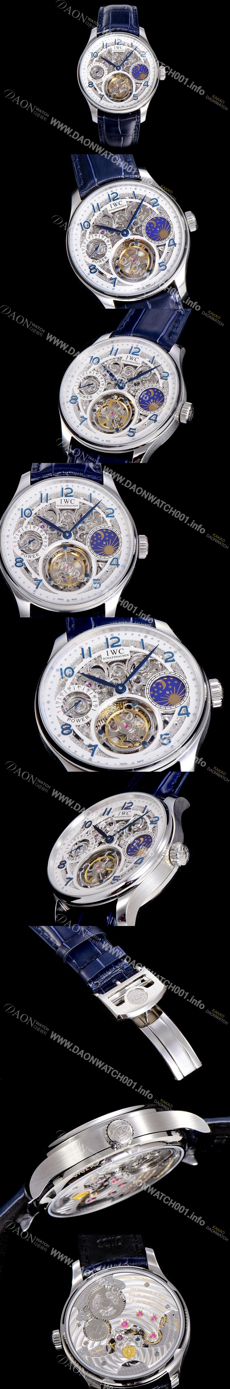 미러급 아이더블유씨남성용  포르투기즈 42미리 수동/기계식 투어빌론(뚜르삐옹) 스켈래톤 다이얼 블랙다이얼 IWC27041 Ⅳ