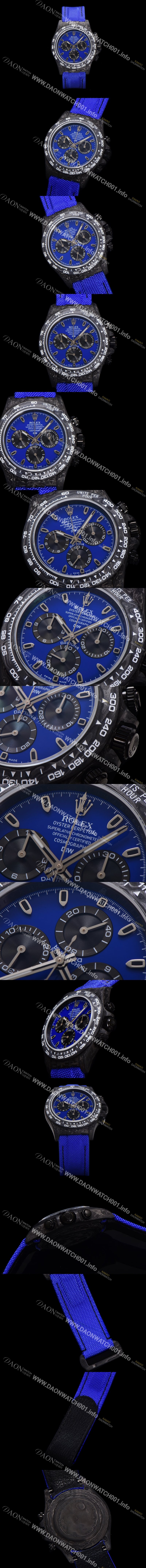 미러급 로렉스남성용 데이토나 DIW 포지드카본 커스텀 40미리 크로노그래프 오토매틱 Cal.4130 무브먼트 블루 다이얼 ROL89264 Ⅳ