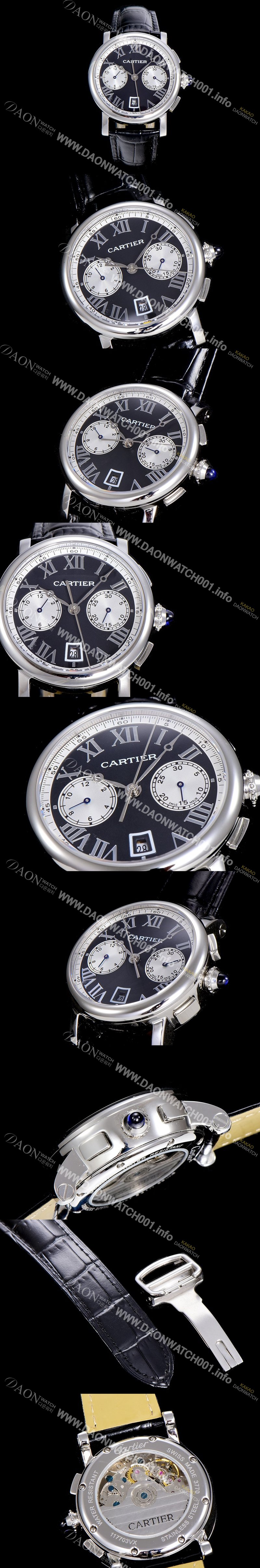 미러급 까르띠에남성용 로톤드 더 까르띠에 크로노그래프 40미리 블랙다이얼 CAR10408 Ⅳ