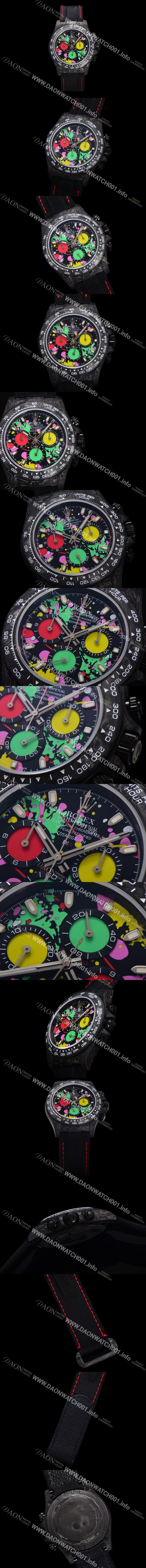 미러급 로렉스남성용 데이토나 DIW 포지드카본 커스텀 40미리 크로노그래프 오토매틱 Cal.4130 무브먼트 블랙 다이얼 ROL68871 Ⅳ