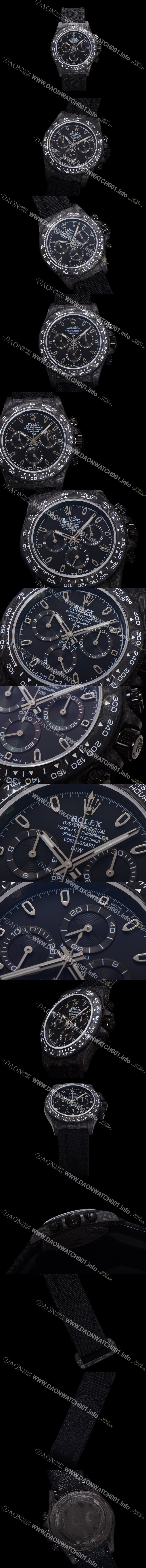 미러급 로렉스남성용 데이토나 DIW 포지드카본 커스텀 40mm 크로노그래프 오토매틱 Cal.4130 무브먼트 블랙 다이얼 ROL11355 Ⅳ