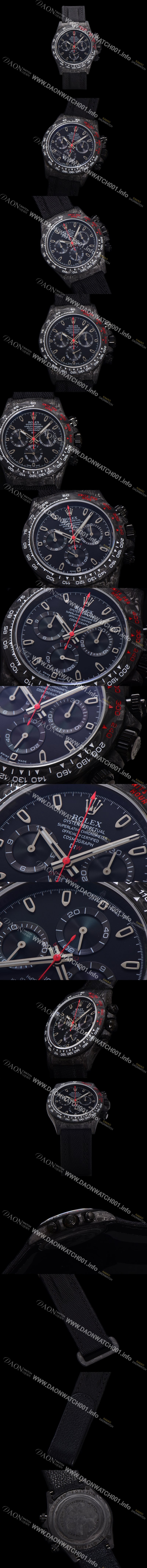 미러급 로렉스남성용 데이토나 DIW 포지드카본 커스텀 40미리 크로노그래프 오토매틱 Cal.4130 무브먼트 블랙다이얼 ROL86030 Ⅳ