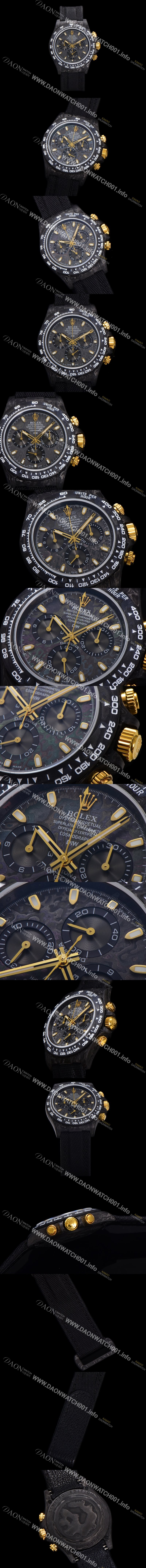 미러급 로렉스남성용 데이토나 DIW 포지드카본 커스텀 40미리 크로노그래프 오토매틱 Cal.4130 무브먼트 블랙다이얼 ROL74772 Ⅳ