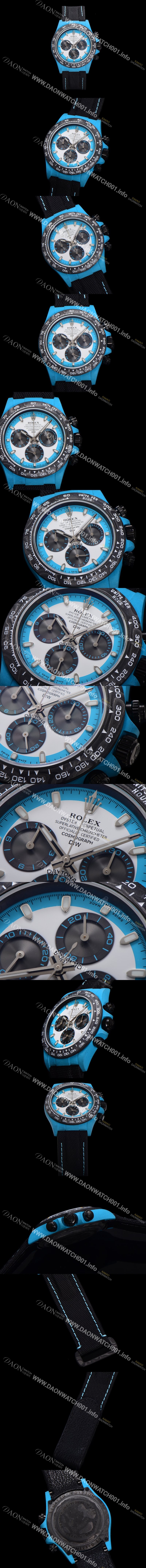 미러급 로렉스남성용 데이토나 DIW 포지드카본 커스텀 40미리 크로노그래프 오토매틱 Cal.4130 무브먼트 화이트 다이얼 ROL80330 Ⅳ