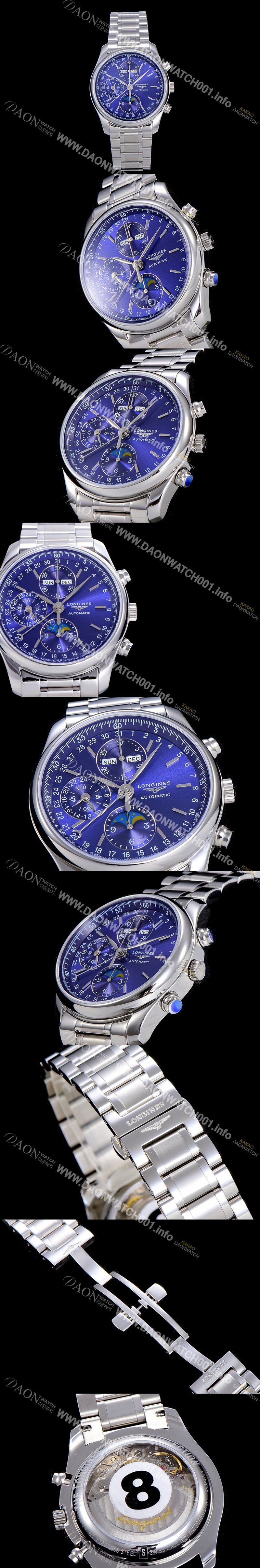미러급 론진남성용 마스터 콜랙션 오토매틱 40mm 문페이즈 블루다이얼 LAN17946 Ⅳ
