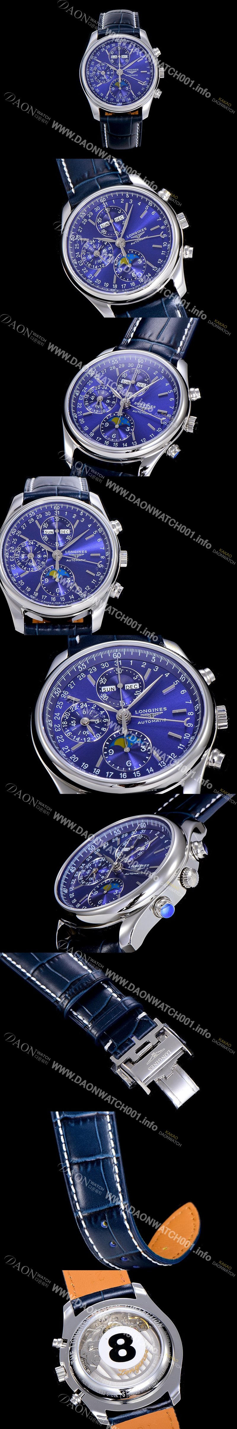 미러급 론진남성용 마스터 콜랙션 오토매틱 40mm 문페이즈 블루다이얼 LAN33765 Ⅳ