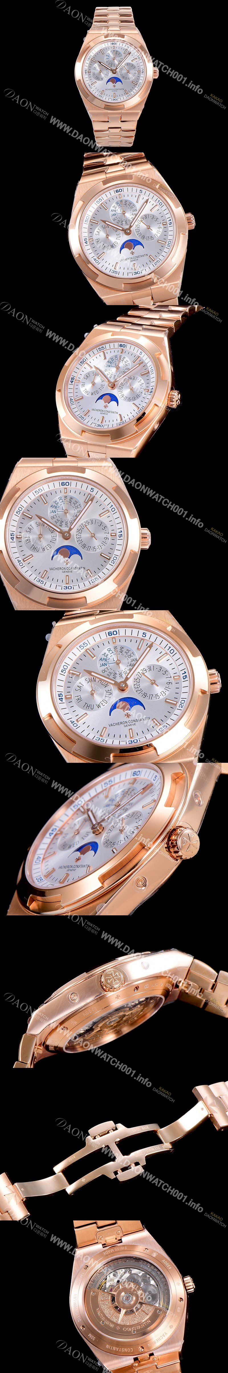 미러급 바쉐런 콘스탄틴 남성용 오버시즈 4300V 오토매틱 1120QP/1타입 41.5미리 18K핑크골드 올금 금장시계 실버다이얼 VAC73711 Ⅳ