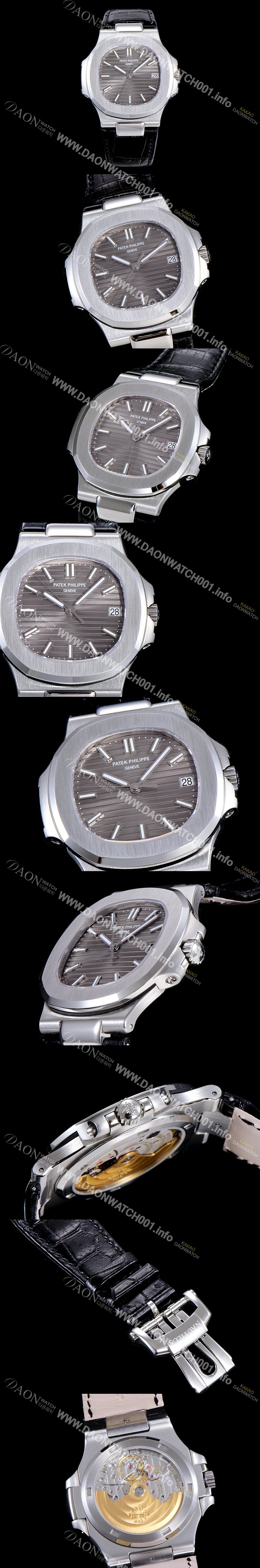 미러급 파텍필립 남성용 5711G 노틸러스 Cal.324 S C타입무브 오토매틱 40미리 가죽스트랩/가죽줄 그레이다이얼 PAT75376 Ⅳ