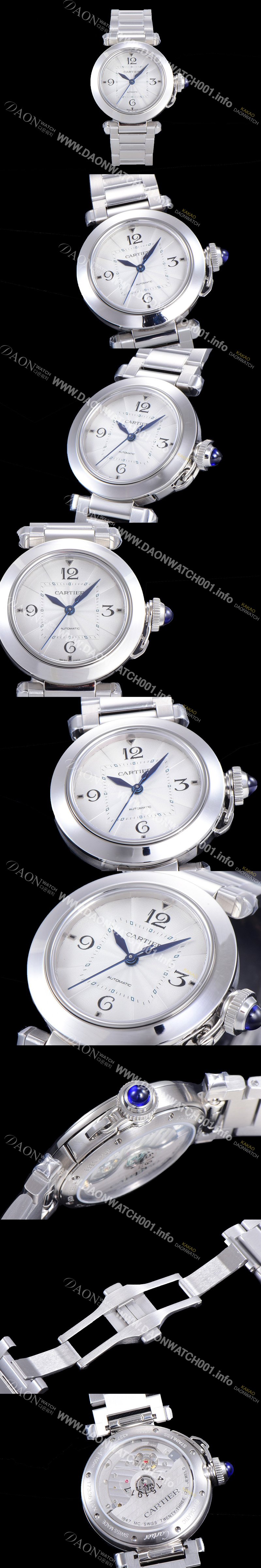 미러급 까르띠에 여성용 파샤 드 오토매틱 1847MC 35미리 메탈 화이트다이얼 CAR11437 Ⅳ