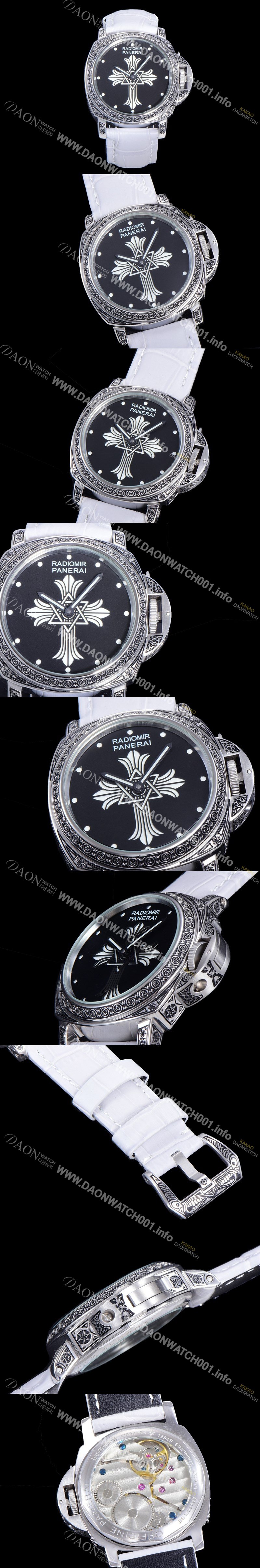미러급 파네라이 남성용 라디오미르 ETA 6497-2 수동/기계식 무브먼트 44미리 가죽줄 블랙다이얼 PAN73333 Ⅳ