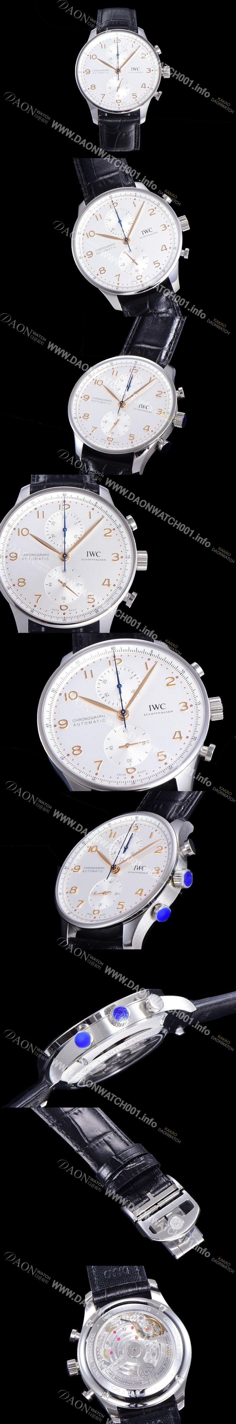 미러급 아이더블유씨 남성용 포르투기즈 IW371604 크로노그래프 오토매틱 Cal.69355 타입 41미리 가죽줄 화이트다이얼 IWC74395 Ⅳ