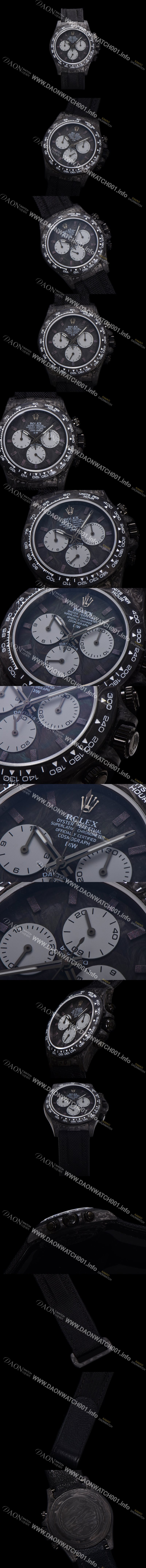 미러급 로렉스 남성용 데이토나 DIW 포지드카본 커스텀 40미리 크로노그래프 오토매틱 Cal.4130 무브먼트 블랙 다이얼 ROL79697 Ⅳ