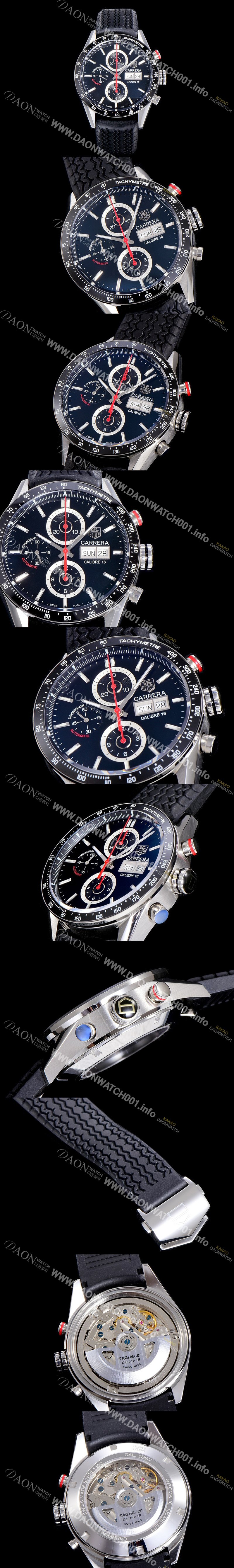 미러급 태그호이어 남성용 까레라 칼리버 16 크로노그래프 블랙다이얼 TAG73987 Ⅳ