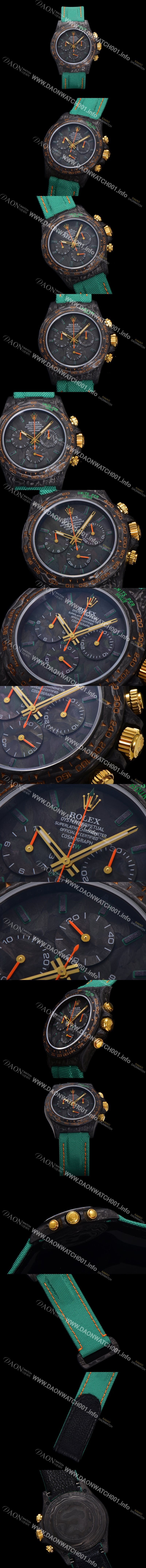 미러급 로렉스 남성용 데이토나 DIW 포지드카본 커스텀 40미리 크로노그래프 오토매틱 Cal.4130 무브먼트 블랙 다이얼 ROL79688 Ⅳ