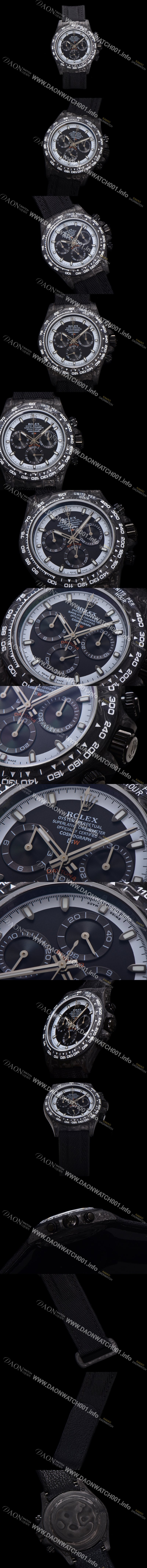미러급 로렉스 남성용 데이토나 DIW 포지드카본 커스텀 40미리 크로노그래프 오토매틱 Cal.4130 무브먼트 블랙 다이얼 ROL79652 Ⅳ