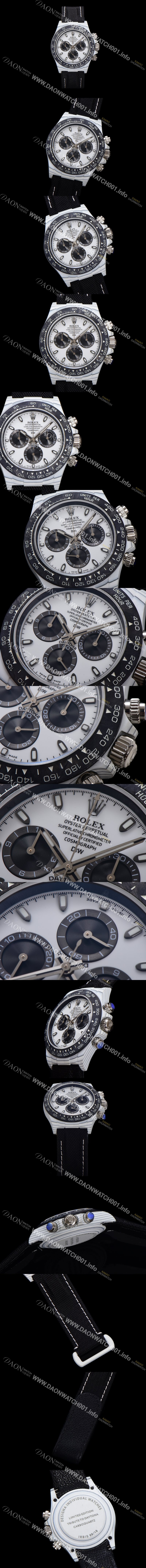 미러급 로렉스 남성용 데이토나 DIW 포지드카본 커스텀 40미리 크로노그래프 오토매틱 Cal.4130 무브먼트 화이트 다이얼 ROL79643 Ⅳ
