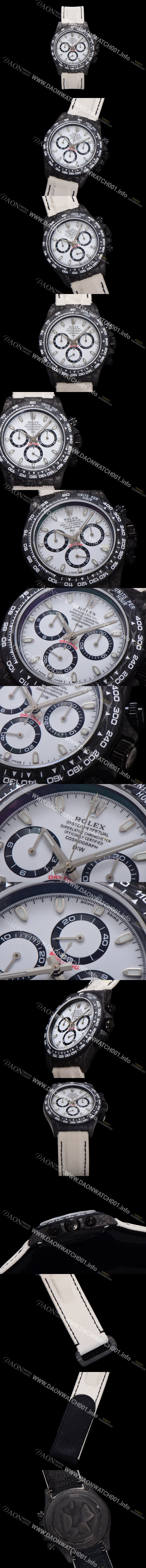 미러급 로렉스 남성용 데이토나 DIW 포지드카본 커스텀 40미리 크로노그래프 오토매틱 Cal.4130 무브먼트 화이트 다이얼 ROL79459 Ⅳ
