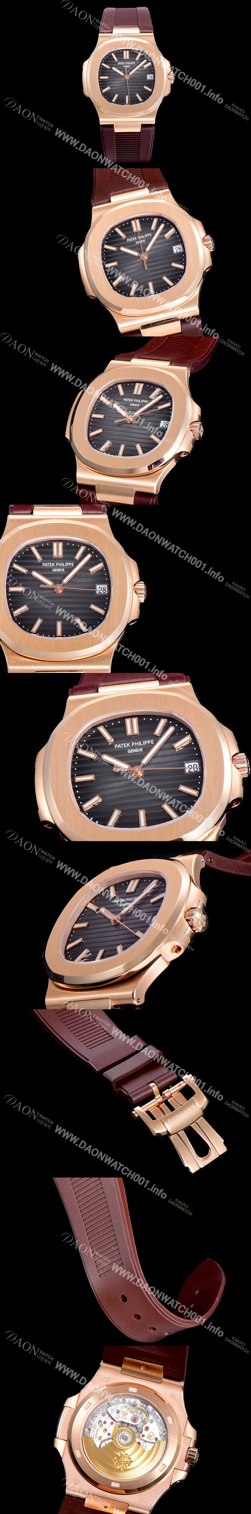 미러급 파텍필립 남성용 노틸러스 5711R Cal.324 S C타입무브 오토매틱 18K 로즈골드 40미리 러버밴드 블랙다이얼 PAT75318 Ⅳ