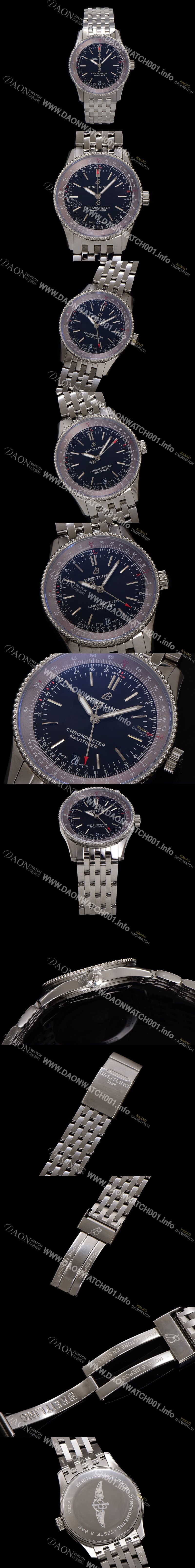 미러급 브라이틀링 남성용 네비타이머 A17325241B1A1 크로노그래프 오토매틱 2824타입 38mm 메탈줄 블랙 다이얼 bre6026 Ⅳ