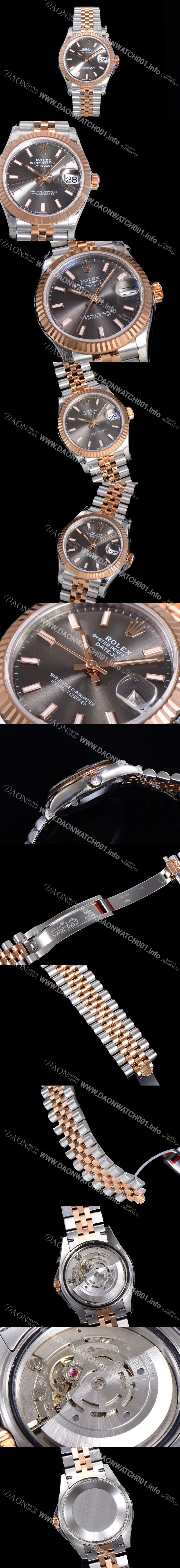 미러급 로렉스 여성용 2021신상 데이져스트 오토매틱 ETA2824-2688 31mm 18K로즈골드 메탈줄 그레이 다이얼 rol17598 Ⅳ