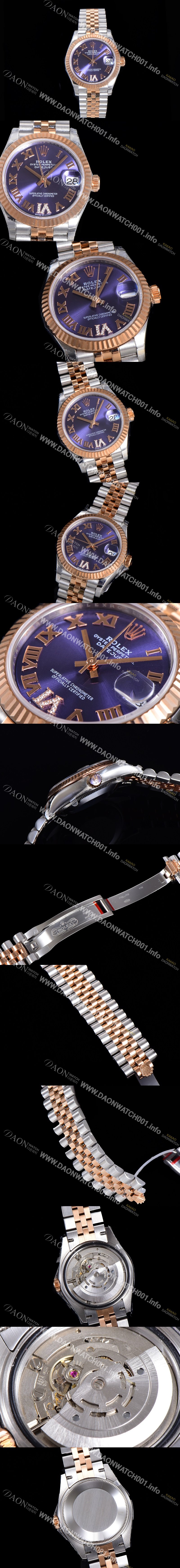 미러급 로렉스 여성용 2021신상 데이져스트 오토매틱 ETA2824-2688 31mm 18K로즈골드 메탈줄 블루 다이얼 rol21957 Ⅳ