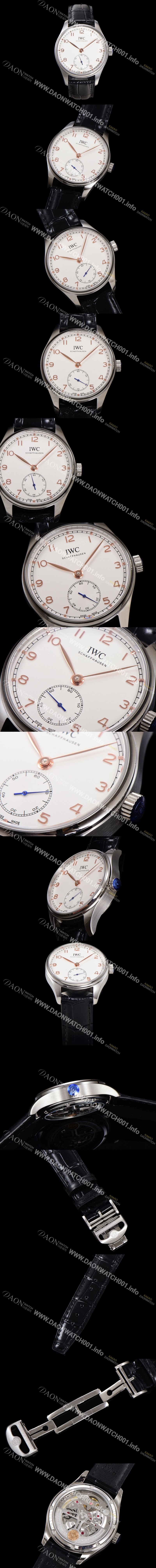 아이더블유씨 포르투기즈 오토매틱 수정형 82200타입 무브 43mm 남성용시계 가죽줄 화이트다이얼 iwc0442 53841