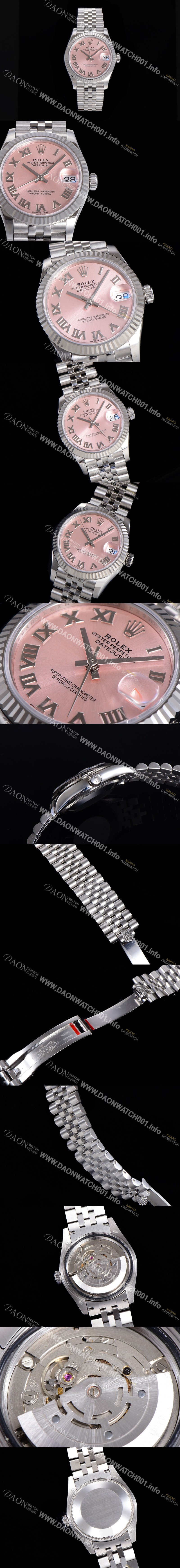 로렉스 2021신상 데이져스트 오토매틱 ETA-2688 31mm 여성용 메탈줄 핑크 다이얼 rol104772349