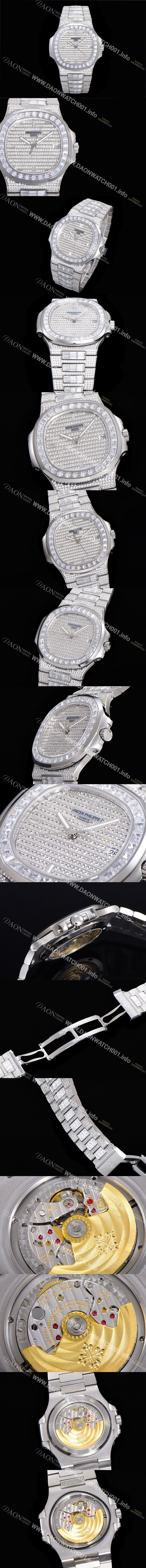 미러급 파텍필립 남성용 노틸러스 5719/10G-010 보석/큐빅 셋팅 오토매틱 Cal.324 S C 타입 40미리 메탈 보석다이얼 PAT74089 Ⅳ