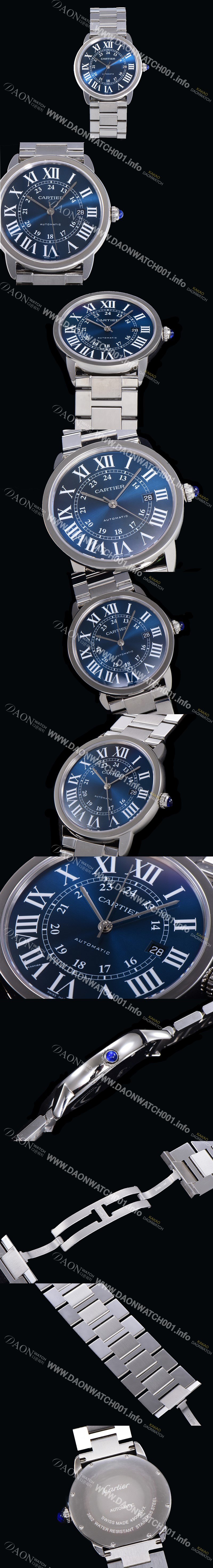 까르띠에 롱드 더 까르띠에 솔로 오토매틱 ETA2892-2 남성용시계 42미리 메탈줄 블루다이얼 car114972934