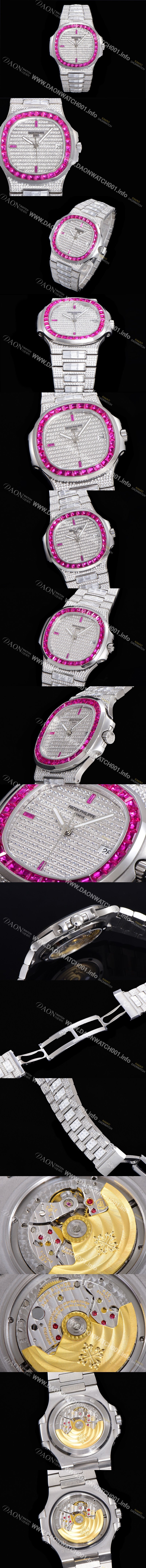 미러급 파텍필립 남성용 노틸러스 5719/10G-010 보석/큐빅 셋팅 오토매틱 Cal.324 S C 타입 40미리 메탈 보석다이얼 PAT74093 Ⅳ