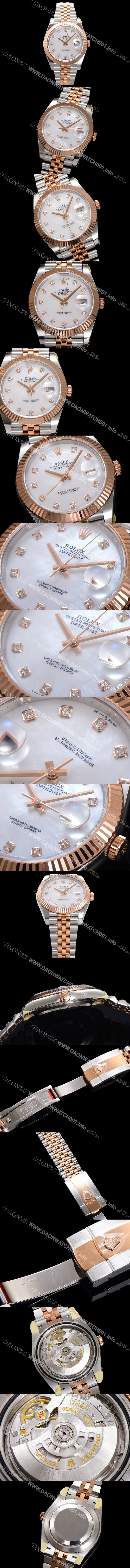 미러급 로렉스 남성용 데이저스트II m126331 18K 로즈골드 41mm 오토매틱 Cal.3235 무브먼트 화이트/자개 다이얼 rol5353 Ⅳ